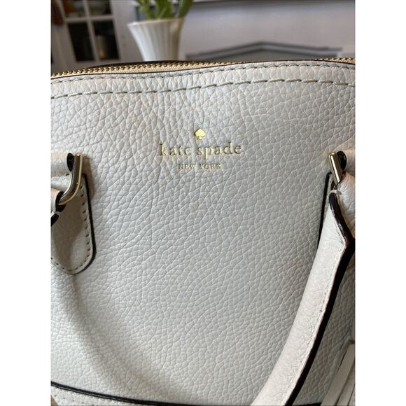 Kate Spade McCall Street Carli Tassel Satchel Crossbody Bag White Classic - Picture 11 of 16